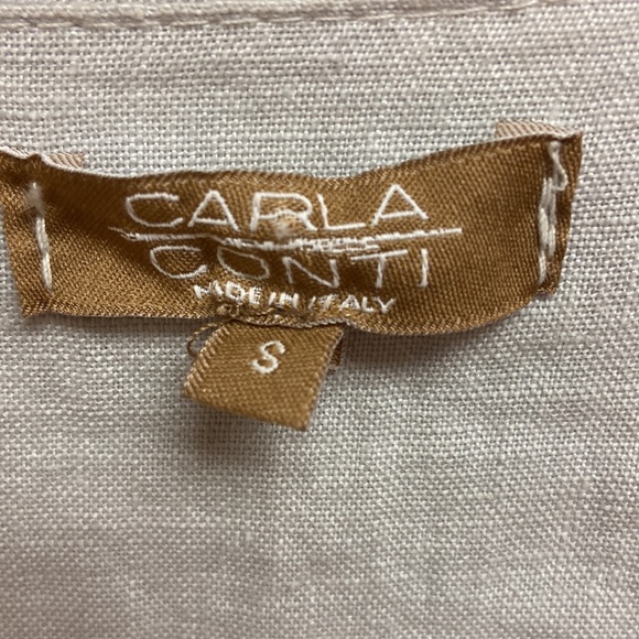 Carla Conti fashionable women linen top Size S made in Italy also have it in M - Picture 5 of 6